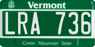 VT license plate LRA736