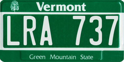 VT license plate LRA737