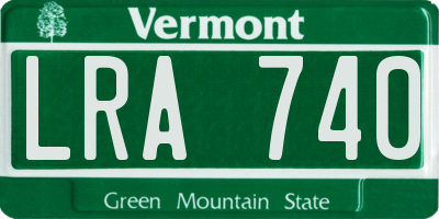 VT license plate LRA740