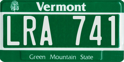 VT license plate LRA741