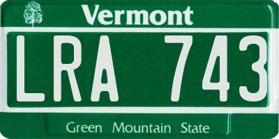 VT license plate LRA743