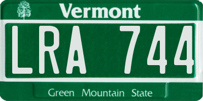 VT license plate LRA744