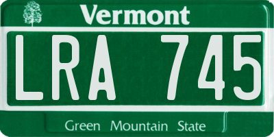 VT license plate LRA745