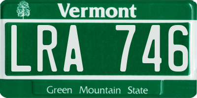 VT license plate LRA746