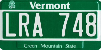 VT license plate LRA748