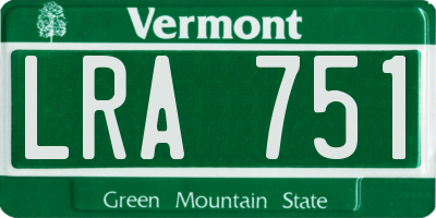VT license plate LRA751