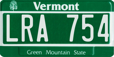 VT license plate LRA754