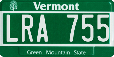 VT license plate LRA755