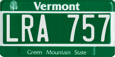 VT license plate LRA757
