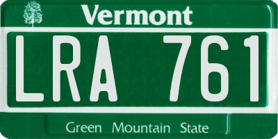 VT license plate LRA761