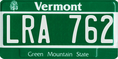 VT license plate LRA762