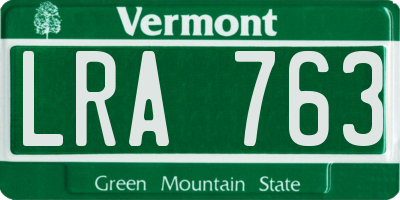 VT license plate LRA763