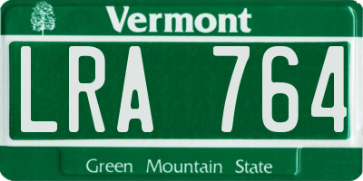 VT license plate LRA764