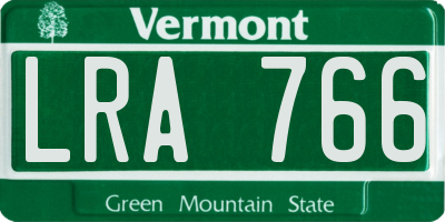 VT license plate LRA766