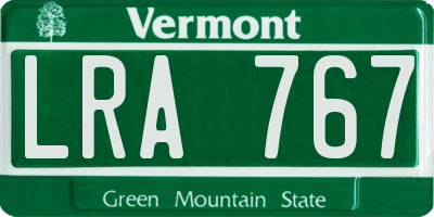 VT license plate LRA767