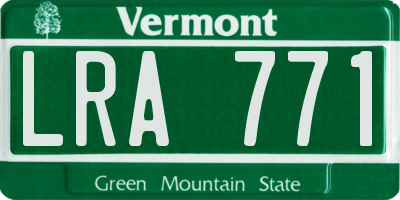 VT license plate LRA771