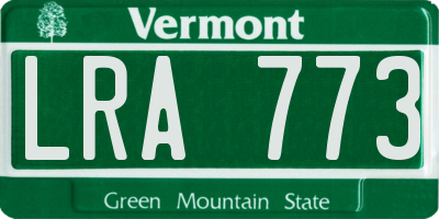 VT license plate LRA773