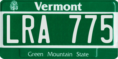 VT license plate LRA775