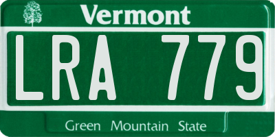 VT license plate LRA779
