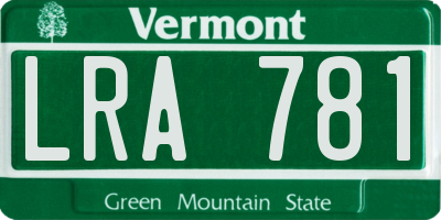 VT license plate LRA781