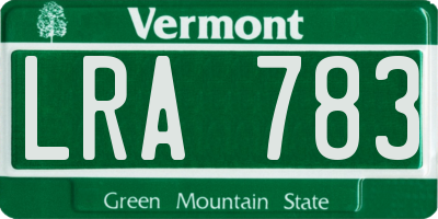 VT license plate LRA783