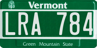 VT license plate LRA784