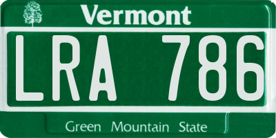 VT license plate LRA786