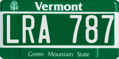 VT license plate LRA787