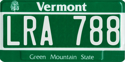 VT license plate LRA788