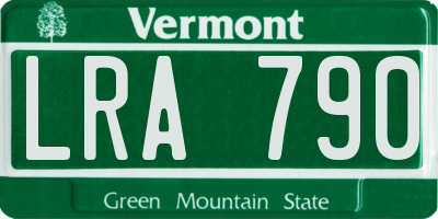 VT license plate LRA790