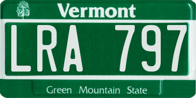 VT license plate LRA797