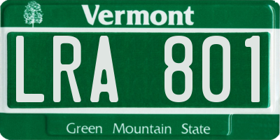 VT license plate LRA801