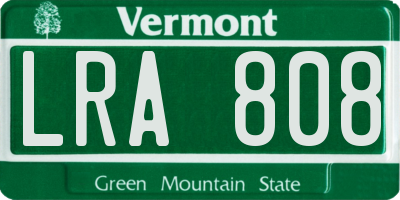 VT license plate LRA808