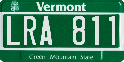 VT license plate LRA811