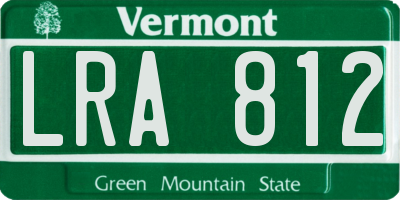 VT license plate LRA812
