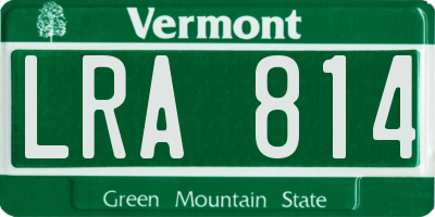 VT license plate LRA814
