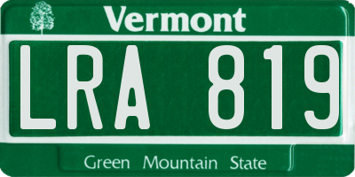 VT license plate LRA819