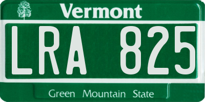 VT license plate LRA825
