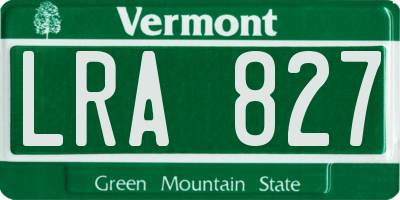 VT license plate LRA827