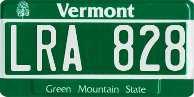 VT license plate LRA828