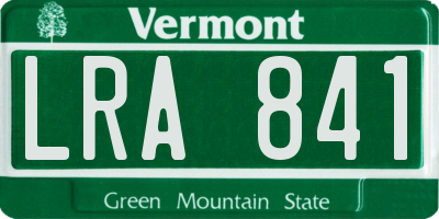 VT license plate LRA841