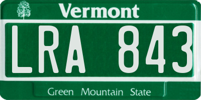VT license plate LRA843