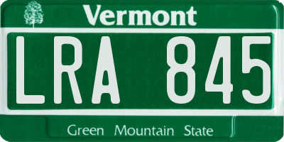 VT license plate LRA845