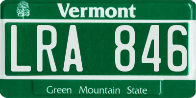VT license plate LRA846