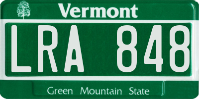 VT license plate LRA848
