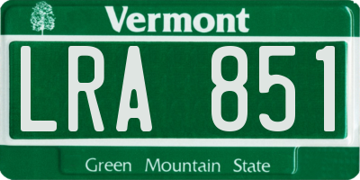 VT license plate LRA851
