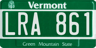 VT license plate LRA861