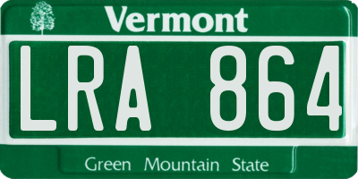 VT license plate LRA864
