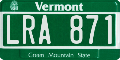 VT license plate LRA871