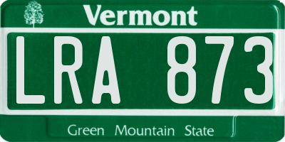 VT license plate LRA873